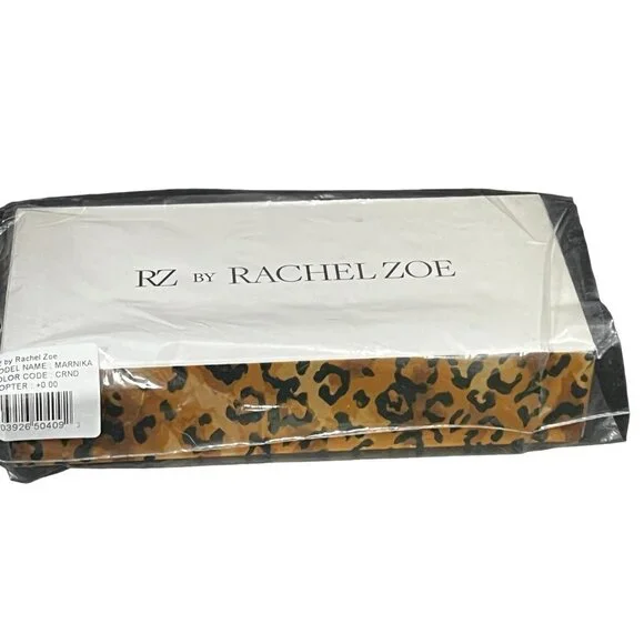 Rachel Zoe RZ Marnika Blue Light Blocker Fashion Glasses Womens Beige Animal Pri - Picture 4 of 12